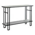 Daphnes Dinnette 47 x 14 x 32 in. Hall Console Accent Table, Grey - Black Metal Finish DA3061477